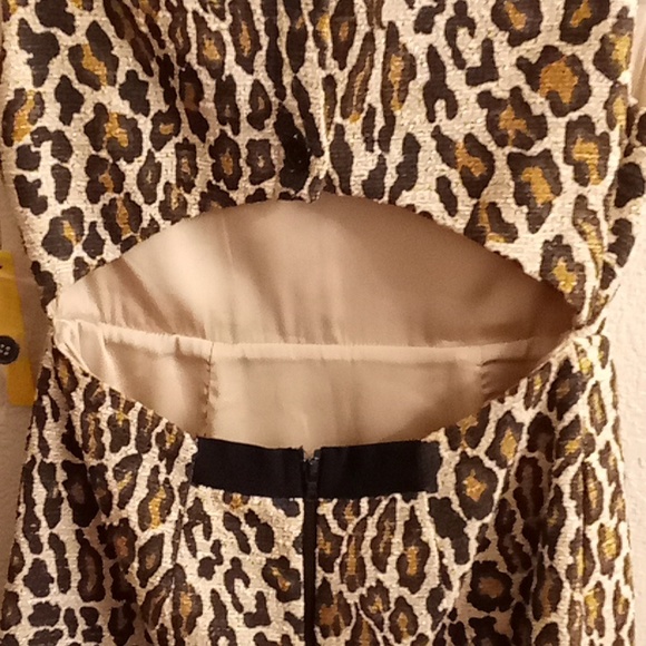 NEW Alice Olivia Boho Contemporary Size 10 Leopard Print Cream-Brown Colors B26 - Picture 5 of 16